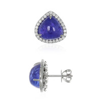 14.89 Ct.Tw. Tanzanite Natural Diamond Studs Earrings, 14K White Gold Image