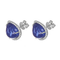 14.89 Ct.Tw. Tanzanite Natural Diamond Studs Earrings, 14K White Gold Image