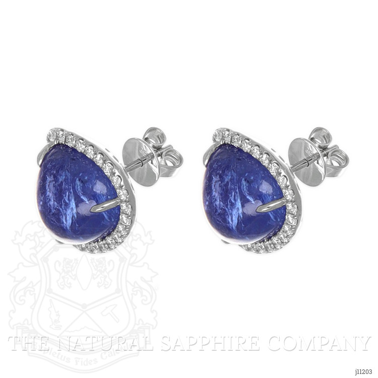 14.89 Ct.Tw. Tanzanite Natural Diamond Studs Earrings, 14K White Gold