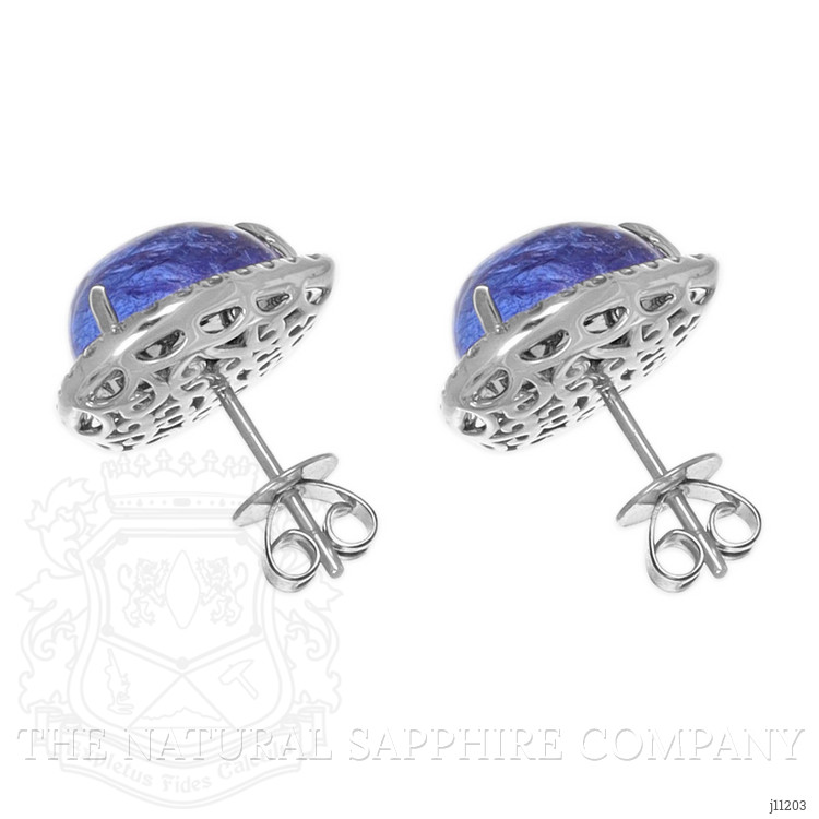 14.89 Ct.Tw. Tanzanite Natural Diamond Studs Earrings, 14K White Gold
