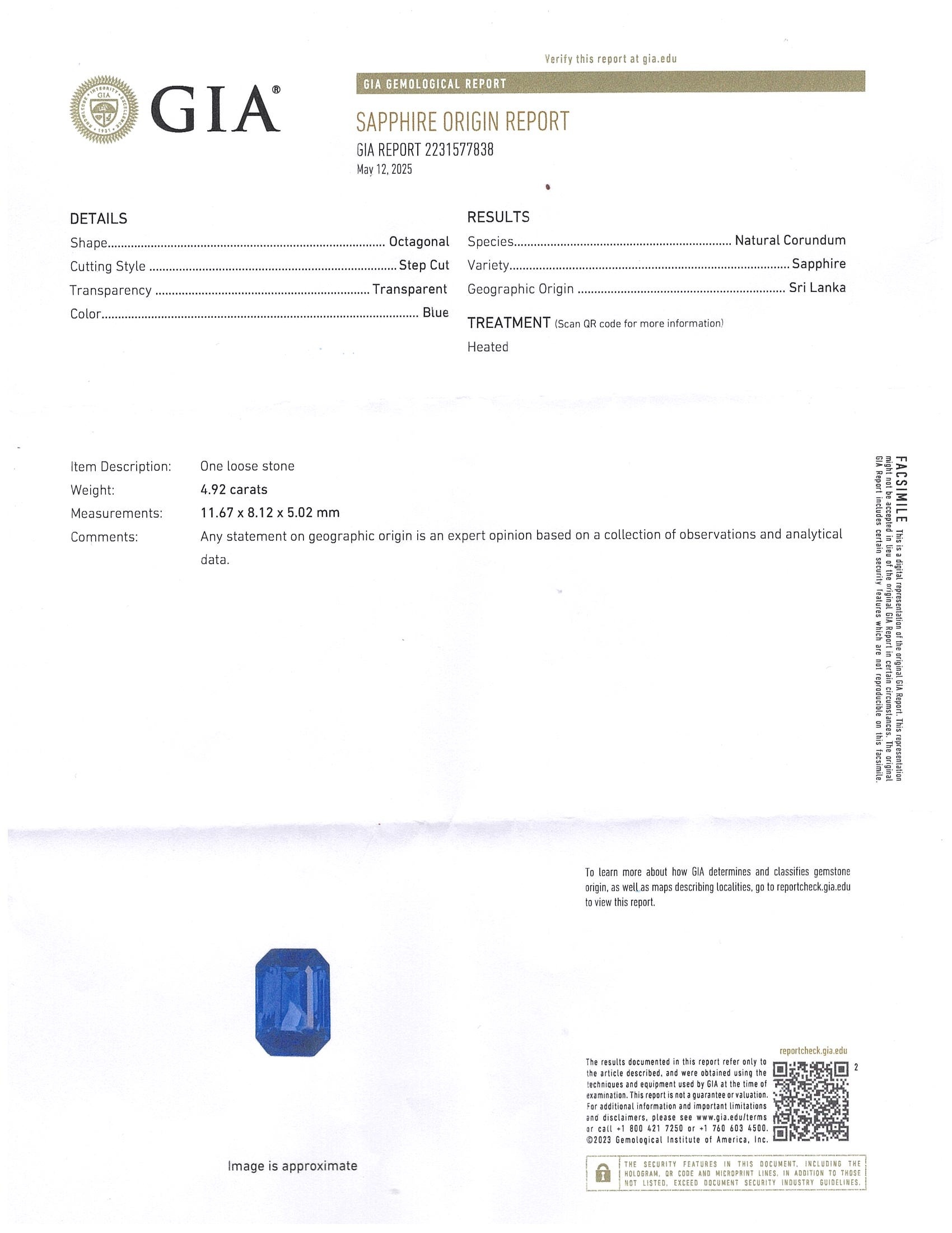 4.92 Ct. Blue Sapphire and Natural Diamond Pave Ring, Platinum 950