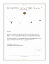 12.24 Ct. Violet Tanzanite and Natural Diamond Pave Necklace, 14K White Gold Appraisal