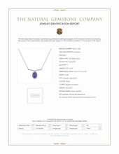 12.24 Ct. Violet Tanzanite and Natural Diamond Pave Necklace, 14K White Gold Scan Report