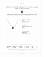 12.24 Ct. Violet Tanzanite and Natural Diamond Pave Necklace, 14K White Gold Scan Report