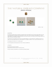 0.53 Ct.Tw.Total Carat Weight Emerald and Natural Diamond Studs Earrings, 14K Yellow Gold Appraisal