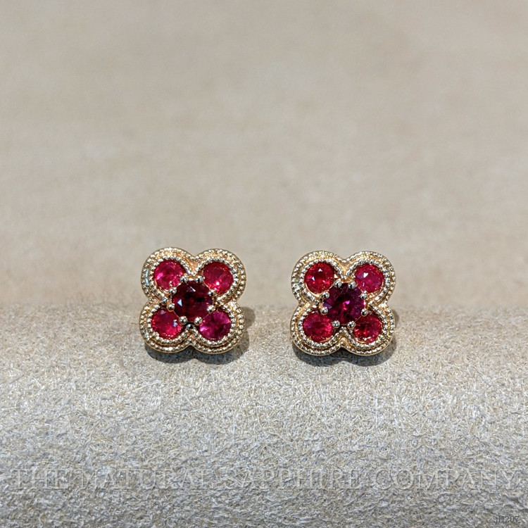 0.53 Ct.Tw. Ruby Studs Earrings, 14K Yellow Gold