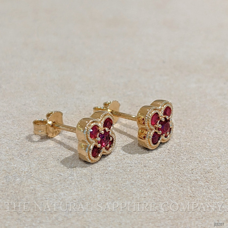 0.53 Ct.Tw. Ruby Studs Earrings, 14K Yellow Gold