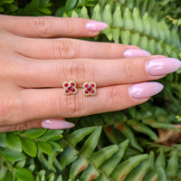 0.53 Ct.Tw. Ruby Studs Earrings, 14K Yellow Gold Life Style