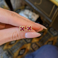 0.53 Ct.Tw. Ruby Studs Earrings, 14K Yellow Gold Life Style