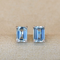 Aquamarine 14K White Gold earring