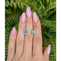 1.70 Ct.Tw.Total Carat Weight Blue Aquamarine Studs Earrings, 14K White Gold Life Style