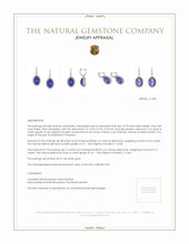 15.79 Ct.Tw.Total Carat Weight Violet Tanzanite and Natural Diamond Pave Earrings, 14K White Gold Appraisal
