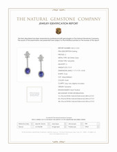 10.10 Ct.Tw.Total Carat Weight Violet Tanzanite and Natural Diamond Pave Earrings, 18K White Gold Scan Report