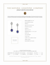 10.10 Ct.Tw. Tanzanite Natural Diamond Pave Earrings, 18K White Gold Scan Report