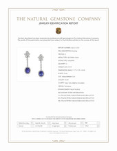 10.10 Ct.Tw.Total Carat Weight Violet Tanzanite and Natural Diamond Pave Earrings, 18K White Gold Scan Report
