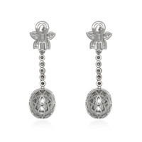 10.10 Ct.Tw. Tanzanite Natural Diamond Pave Earrings, 18K White Gold Image