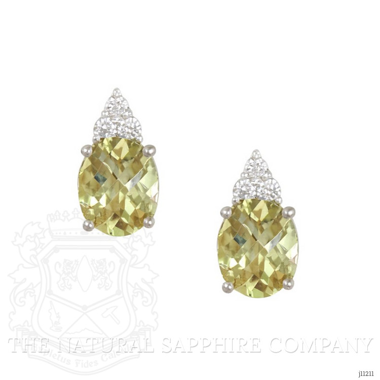 2.16 Ct.Tw. Topaz Natural Diamond Studs Earrings, 14K White Gold