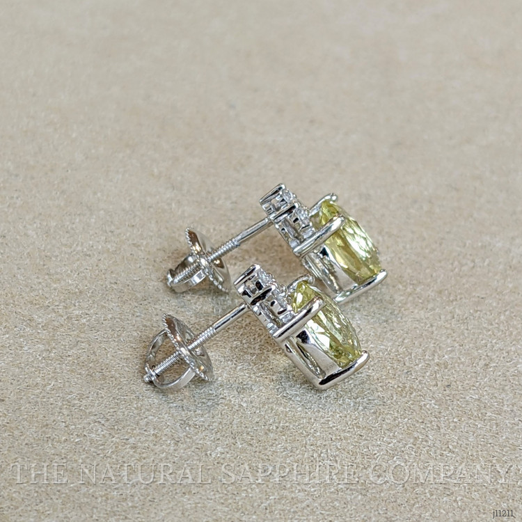 2.16 Ct.Tw. Topaz Natural Diamond Studs Earrings, 14K White Gold