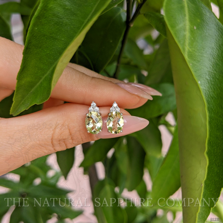 2.16 Ct.Tw. Topaz Natural Diamond Studs Earrings, 14K White Gold