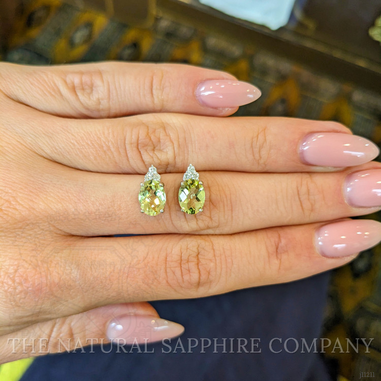 2.16 Ct.Tw. Topaz Natural Diamond Studs Earrings, 14K White Gold