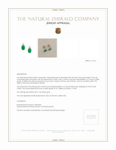0.82 Ct.Tw.Total Carat Weight Emerald and Natural Diamond Accent Stones Earrings, 14K Yellow Gold Appraisal