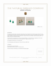 0.82 Ct.Tw. Emerald Natural Diamond Studs Earrings, 14K Yellow Gold Appraisal