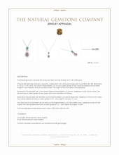 9.65 Ct. Pink Tourmaline, Blue Zircon and Natural Diamond Pave Pendant, 18K White Gold Appraisal