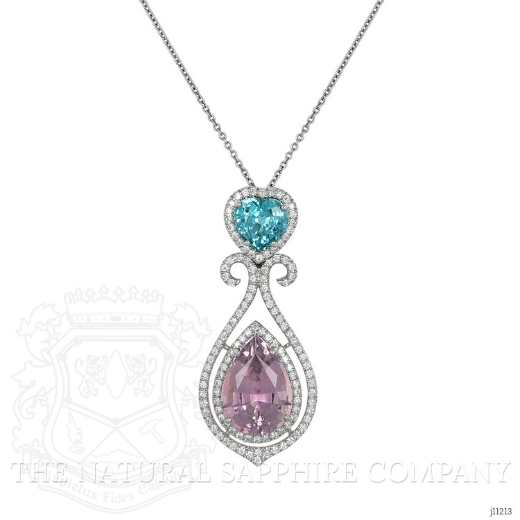 9.65 Ct. Tourmaline Zircon Pave Pendant, 18K White Gold