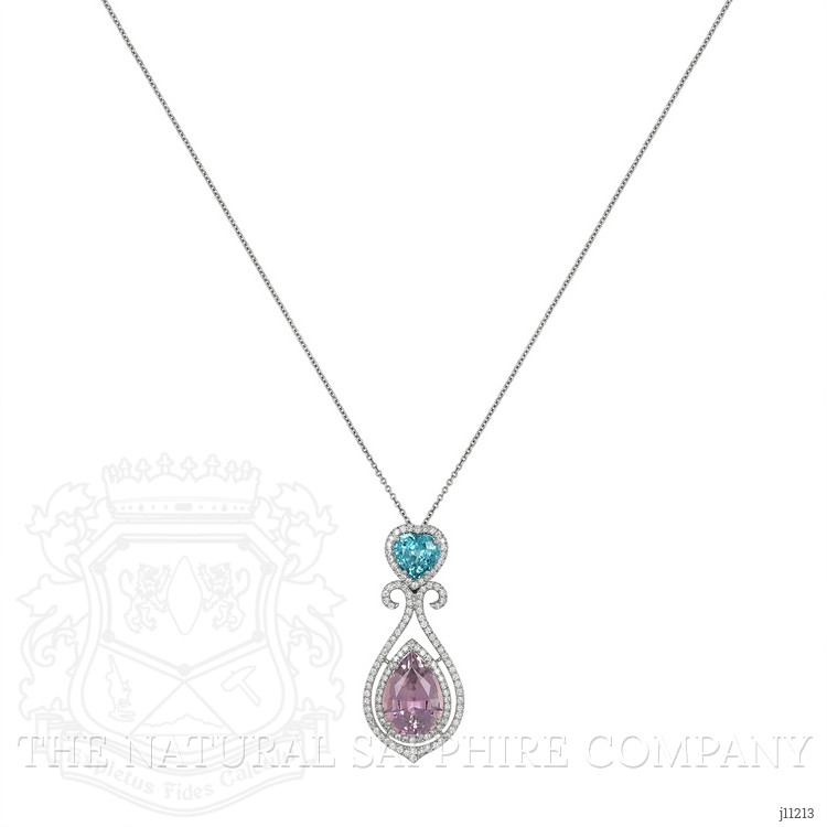 9.65 Ct. Tourmaline Zircon Pave Pendant, 18K White Gold