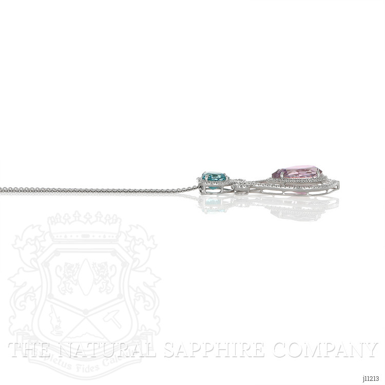 9.65 Ct. Tourmaline Zircon Pave Pendant, 18K White Gold