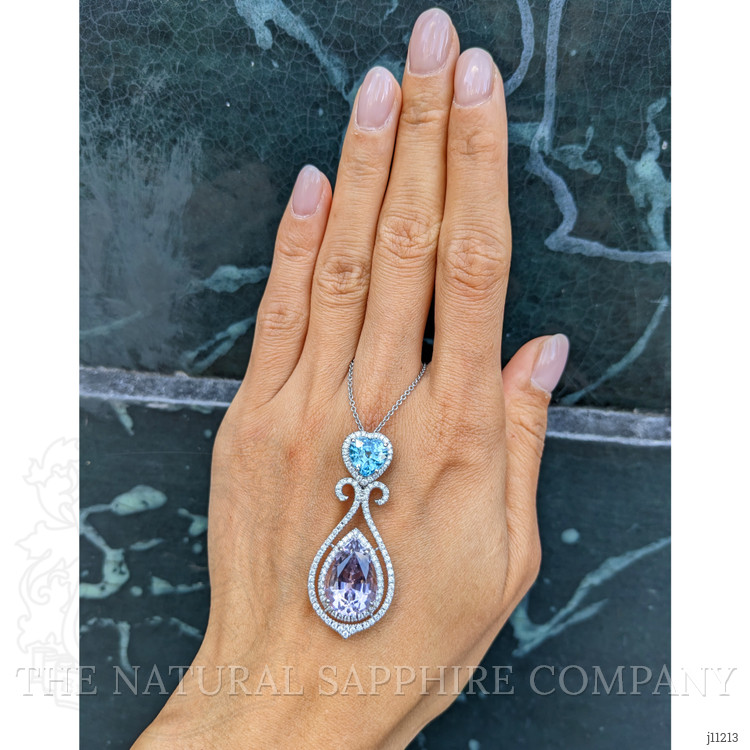 9.65 Ct. Tourmaline Zircon Pave Pendant, 18K White Gold