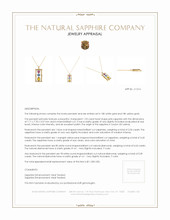 1.93 Ct. Mixed Sapphire and Natural Diamond Antique Style Pendant, 18K White & Yellow Appraisal