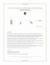 1.93 Ct. Mixed Sapphire and Natural Diamond Antique Style Pendant, 18K White & Yellow Appraisal