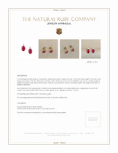 1.06 Ct.Tw.Total Carat Weight Ruby and Natural Diamond Studs Earrings, 14K Yellow Gold Appraisal