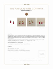 1.06 Ct.Tw. Ruby Natural Diamond Studs Earrings, 14K Yellow Gold Appraisal