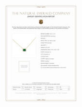 0.87 Ct. Emerald and Natural Diamond Halo Necklace, 14K Yellow Gold Scan Report