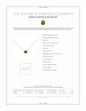0.87 Ct. Emerald Natural Diamond Halo Necklace, 14K Yellow Gold Scan Report