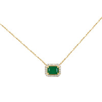 0.87 Ct. Emerald 14K Yellow Gold necklace