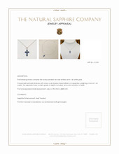 1.42 Ct. Blue Sapphire Religious Pendant, 14K White Gold Appraisal