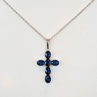 1.42 Ct. Sapphire 14K White Gold pendant