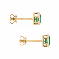 0.66 Ct.Tw. Emerald Studs Earrings, 14K Yellow Gold Image
