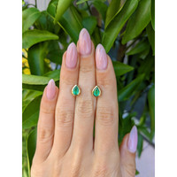 0.66 Ct.Tw. Emerald Studs Earrings, 14K Yellow Gold Life Style