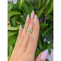 0.66 Ct.Tw. Emerald Studs Earrings, 14K Yellow Gold Life Style