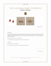 0.77 Ct.Tw. Ruby Studs Earrings, 14K Yellow Gold Appraisal