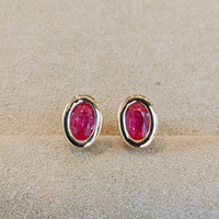 0.77 Ct.Tw. Ruby 14K Yellow Gold earring