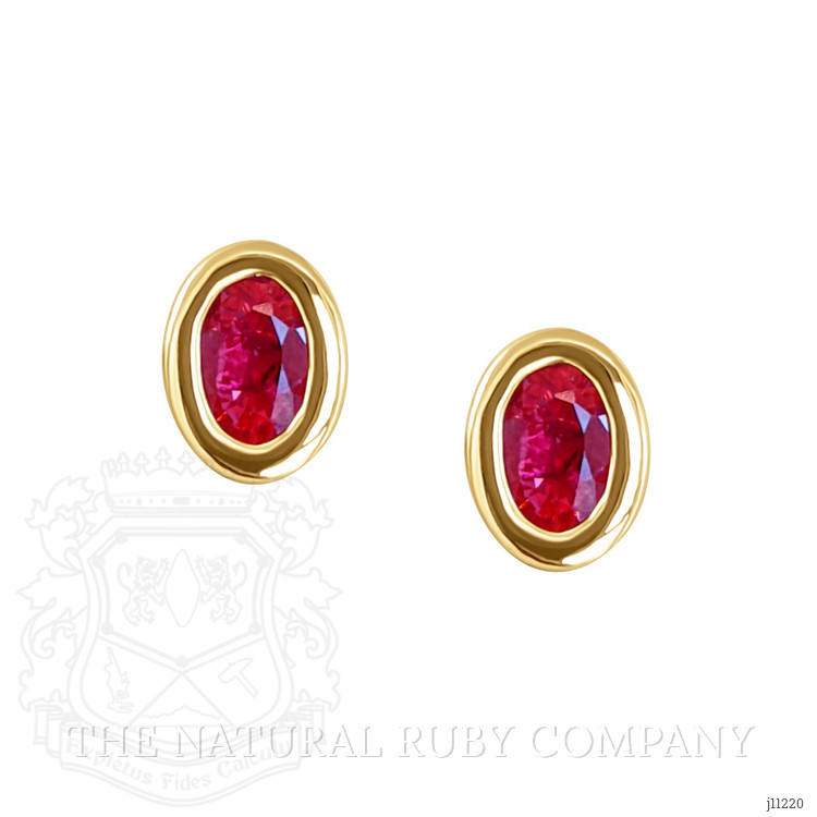 0.77 Ct.Tw. Ruby Studs Earrings, 14K Yellow Gold