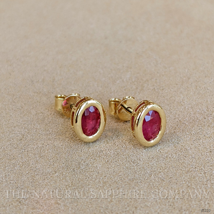 0.77 Ct.Tw. Ruby Studs Earrings, 14K Yellow Gold