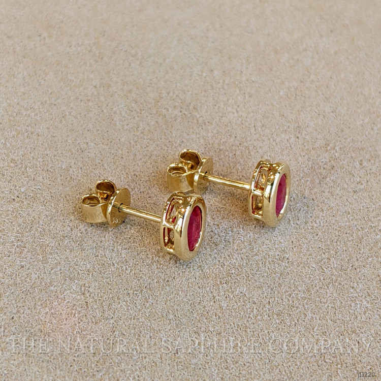 0.77 Ct.Tw. Ruby Studs Earrings, 14K Yellow Gold