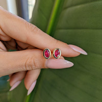 0.77 Ct.Tw. Ruby Studs Earrings, 14K Yellow Gold Life Style