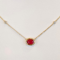 0.93 Ct. Ruby 14K Yellow Gold necklace